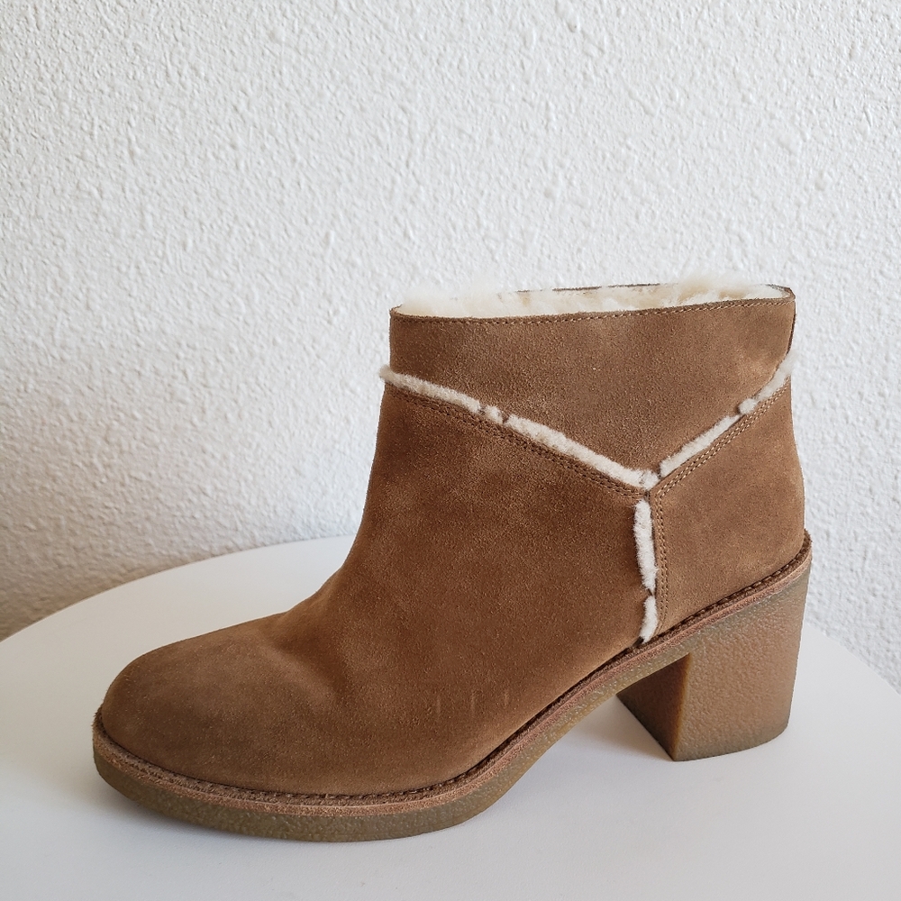 Ugg Australia Women's Kasen II Boots Suede Fur Trim Heeled